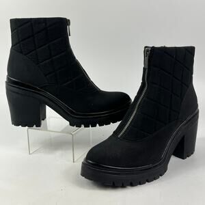 Mix No. 6 Minala Black Chunky Zip Up Lug Sole Platform Boots Women’s Size 9.5